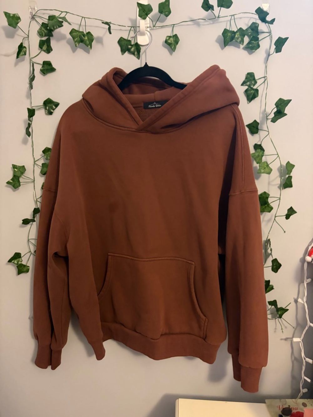 Trendy Queen Coffee Brown Hoodie Size L